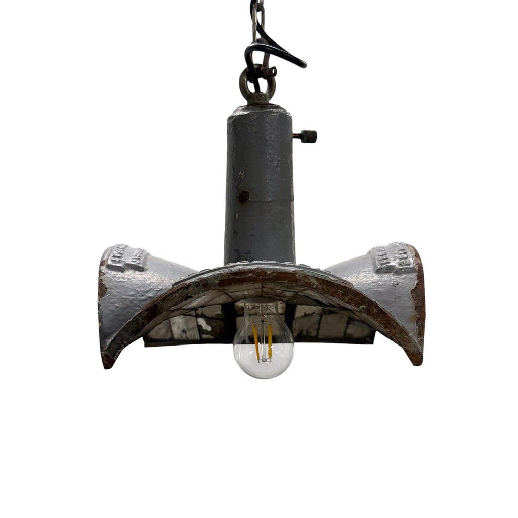 Nr. 3 Vintage industriële spiegelende hanglamp van Esla