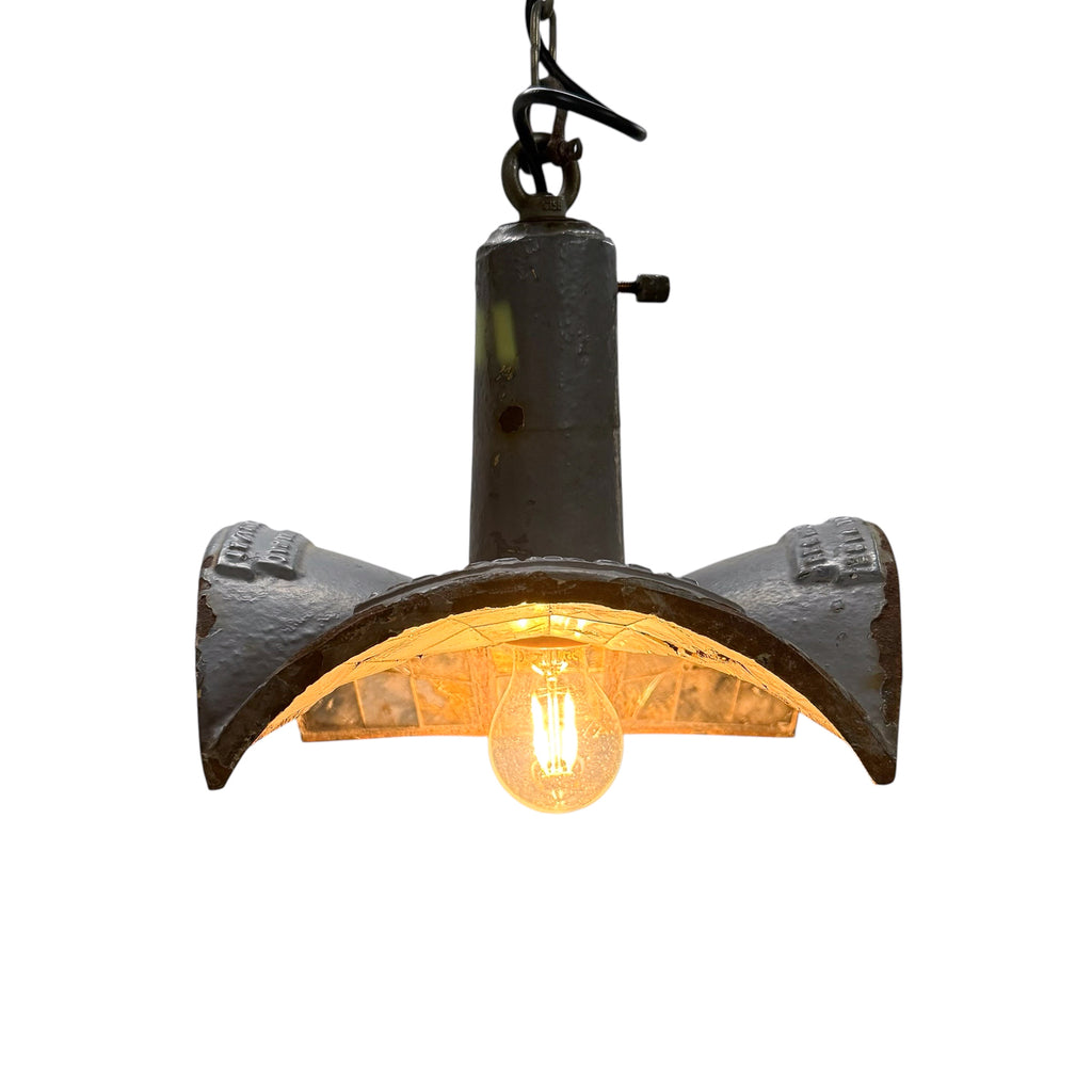 Nr. 3 Vintage industriële spiegelende hanglamp van Esla