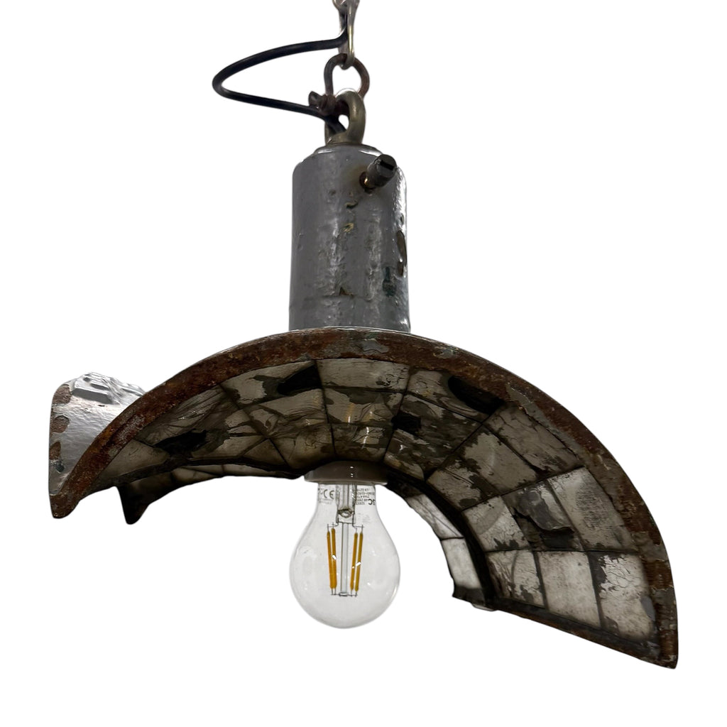 Nr. 3 Vintage industriële spiegelende hanglamp van Esla