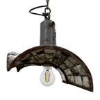 Nr. 3 Vintage industrial mirrored pendant light by Esla