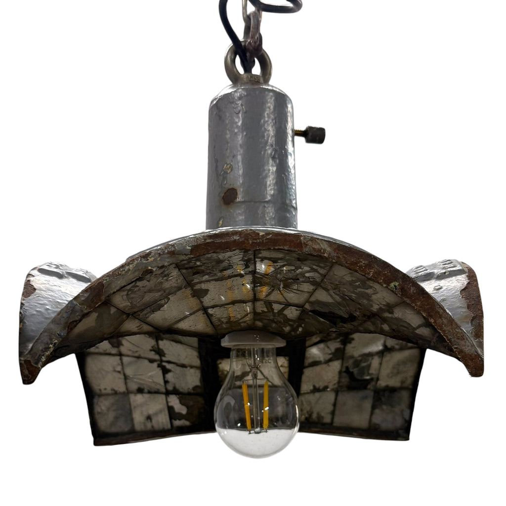 Nr. 3 Vintage industriële spiegelende hanglamp van Esla