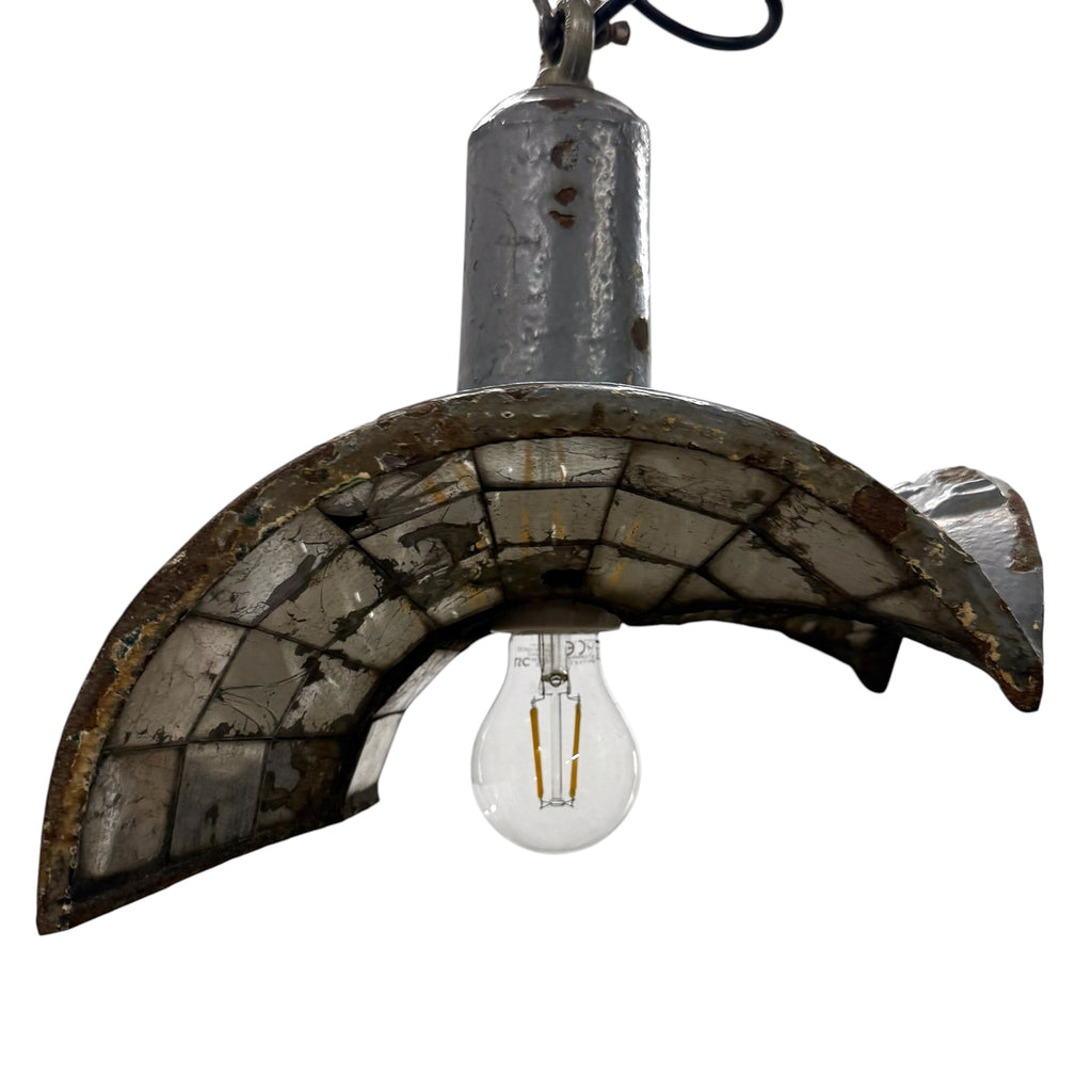 Nr. 3 Vintage industriële spiegelende hanglamp van Esla