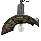 Nr. 3 Vintage industrial mirrored pendant light by Esla