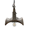 Nr. 1 Vintage industriële hanglamp met spiegelglas van Esla