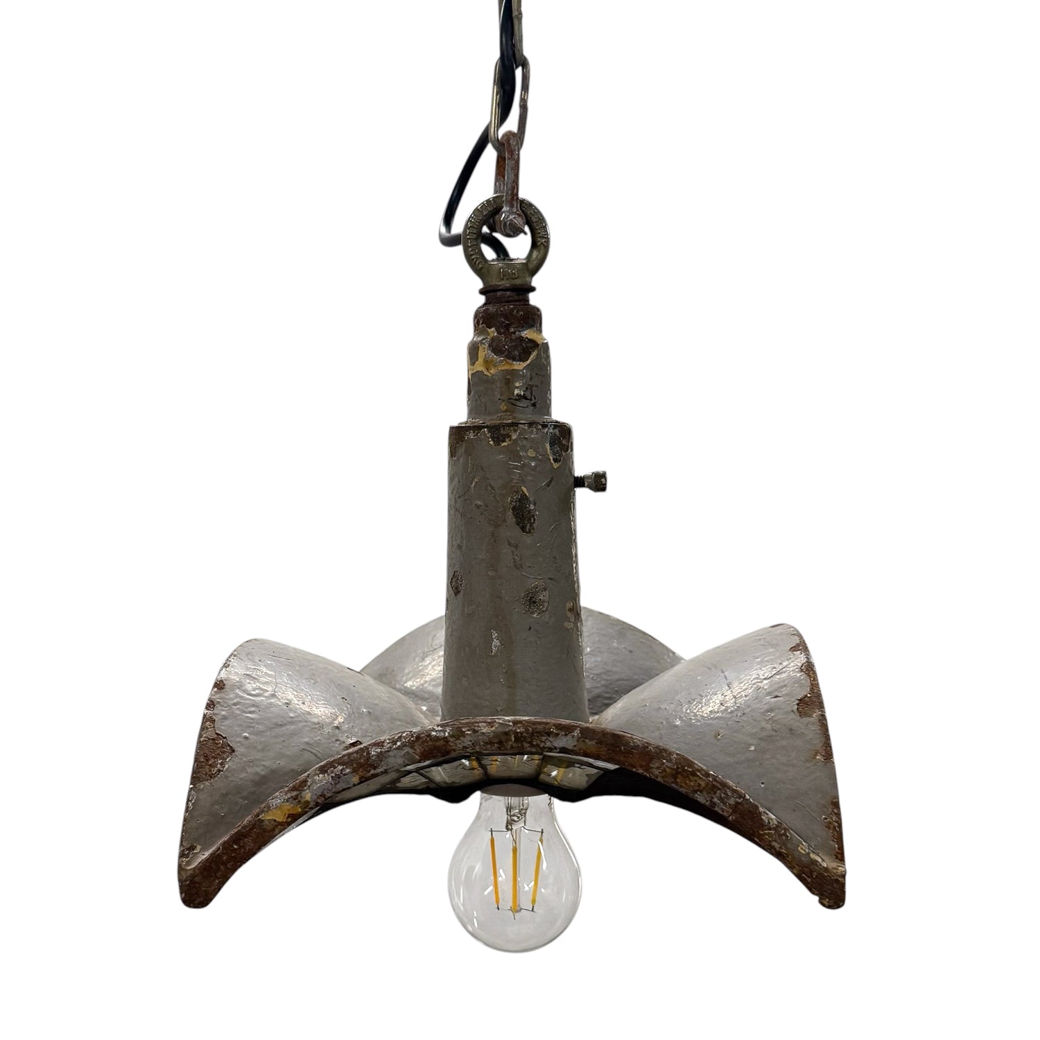 Nr. 1 Vintage industrial mirrored pendant light by Esla