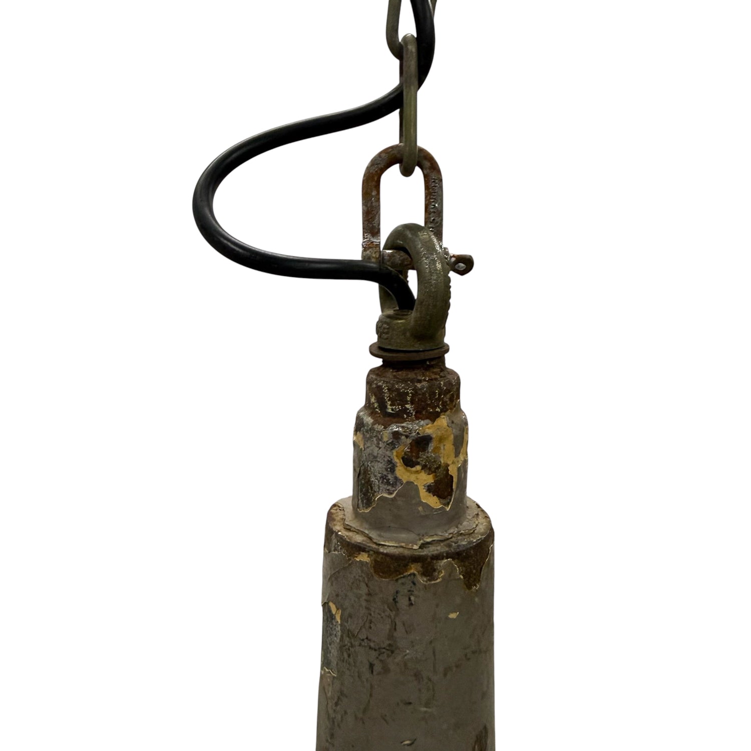 Nr. 1 Vintage industriële hanglamp met spiegelglas van Esla