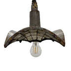 Nr. 1 Vintage industrial mirrored pendant light by Esla