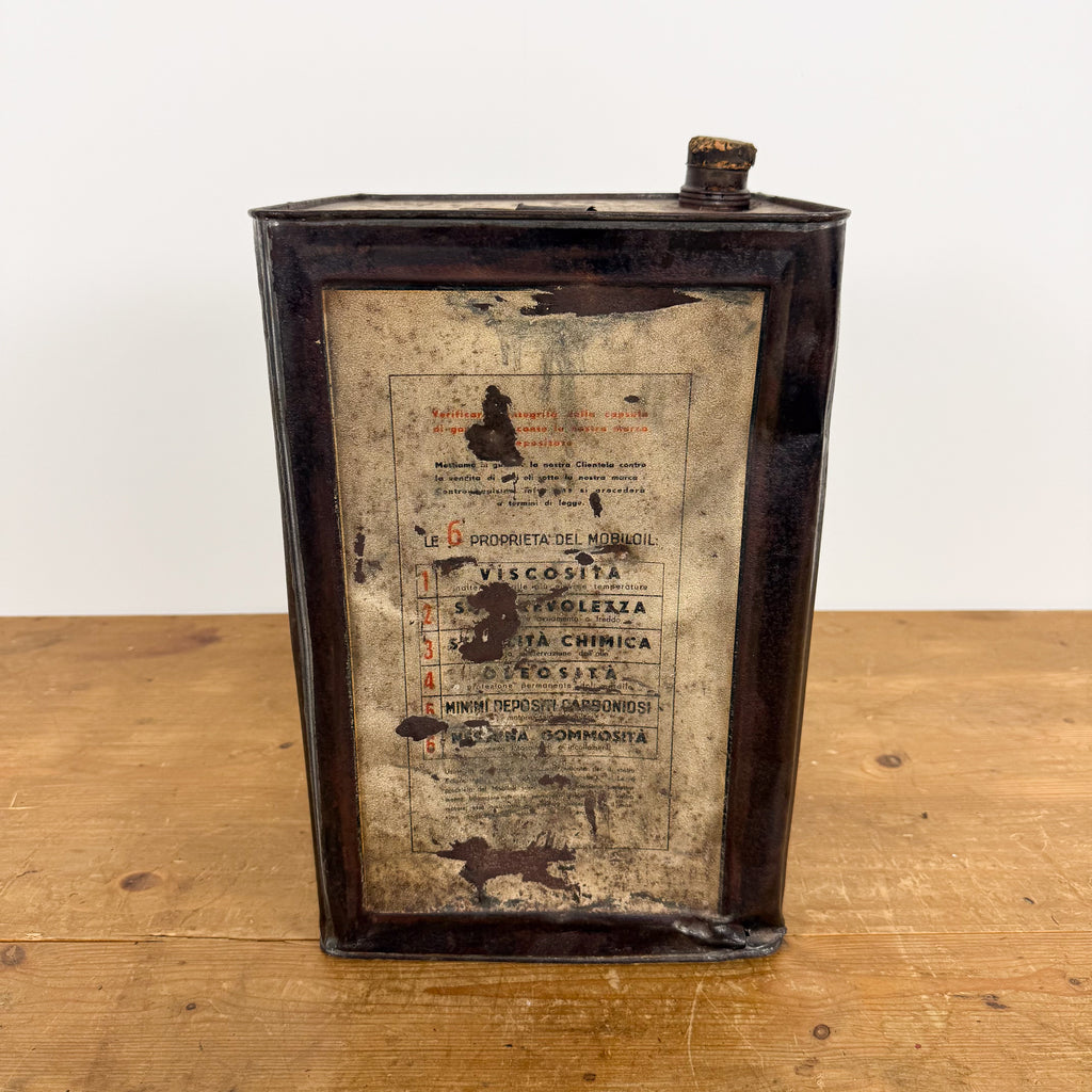 Vintage Italian Gargoyle Mobiloil BB Motor Oil Can