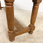 Pair of Antique Oak Benches with Turned Legs