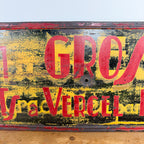 Vintage industrieel Frans transport-reclamebord van metaal
