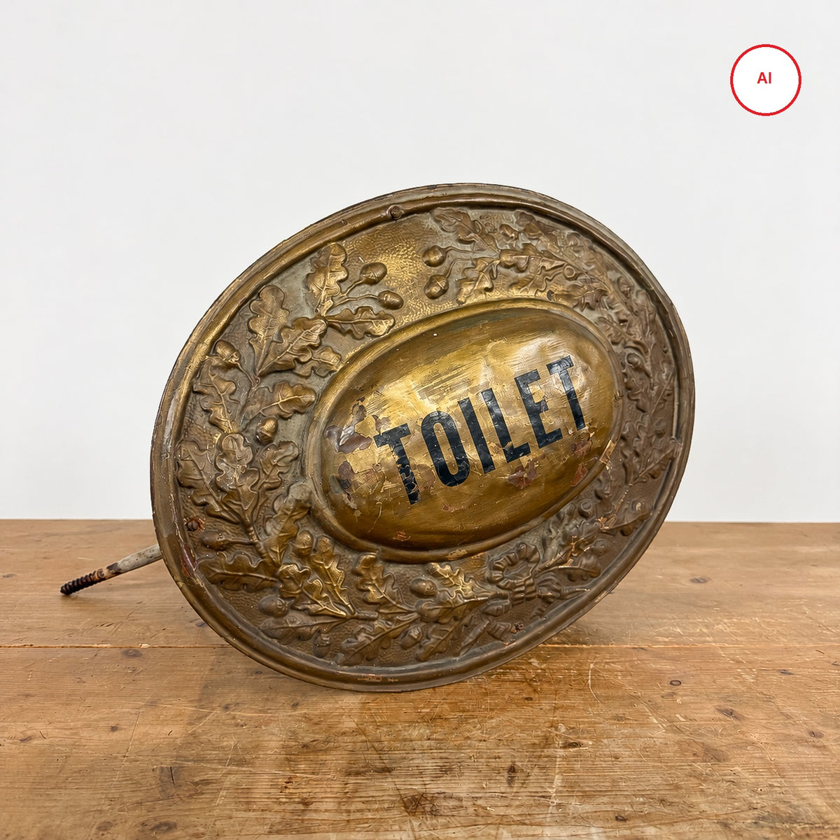 Antique French Double-Sided Brass Notary Shop Sign