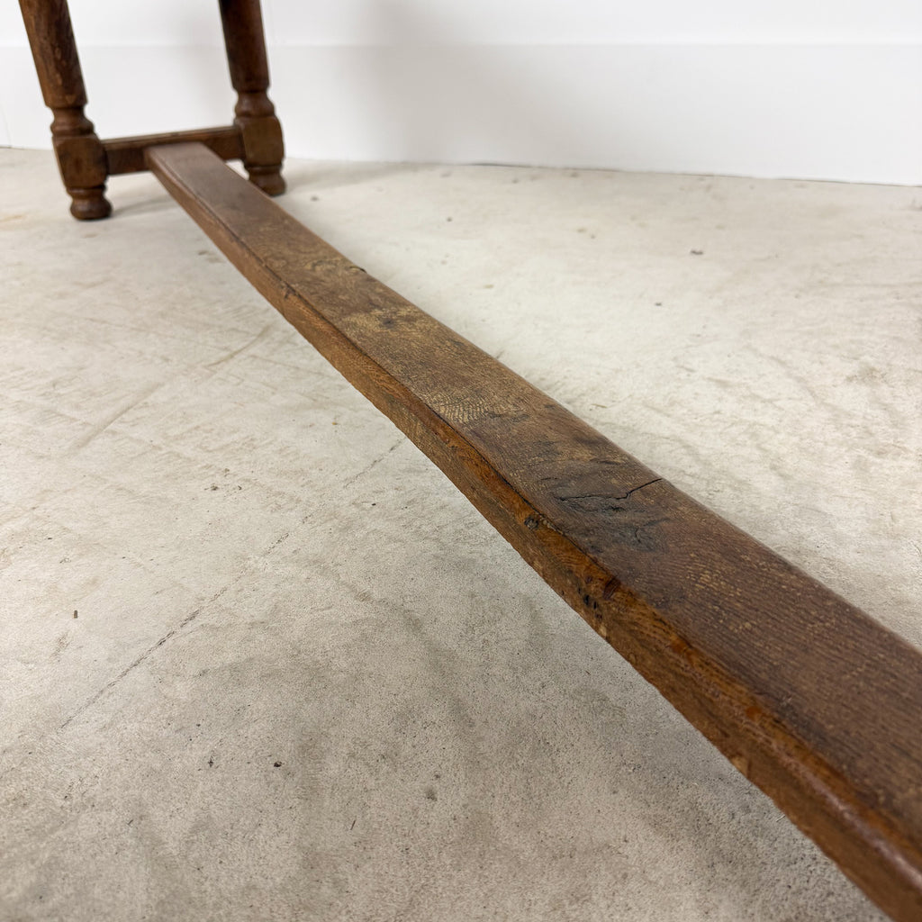 Pair of Antique Oak Benches with Turned Legs