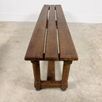 Pair of Antique Oak Benches with Turned Legs