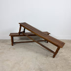 Pair of Antique Oak Benches with Turned Legs