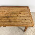 Antique French Cherrywood Farmhouse Dining Table with Drawer