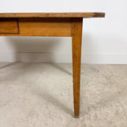 Antique French Cherrywood Farmhouse Dining Table with Drawer