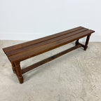 Pair of Antique Oak Benches with Turned Legs