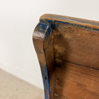 Antique Blue Painted Wooden Chest – Dated 1871