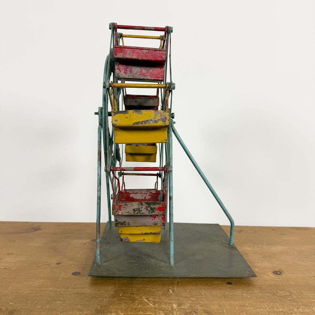 Vintage Metal Ferris Wheel Fairground Model