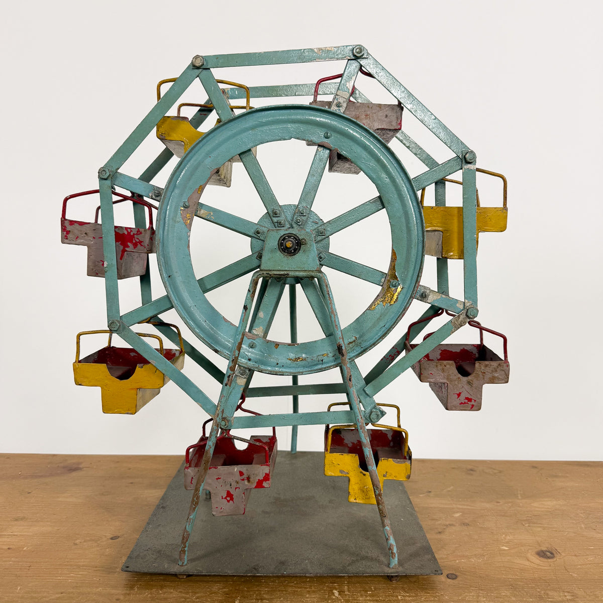 Vintage Metal Ferris Wheel Fairground Model