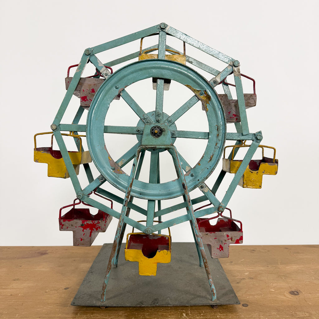 Vintage Metal Ferris Wheel Fairground Model