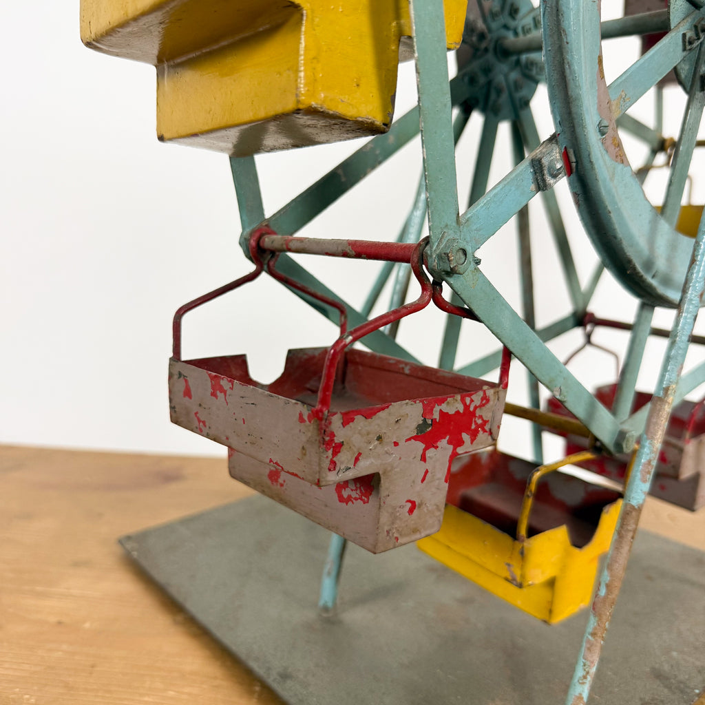Vintage Metal Ferris Wheel Fairground Model