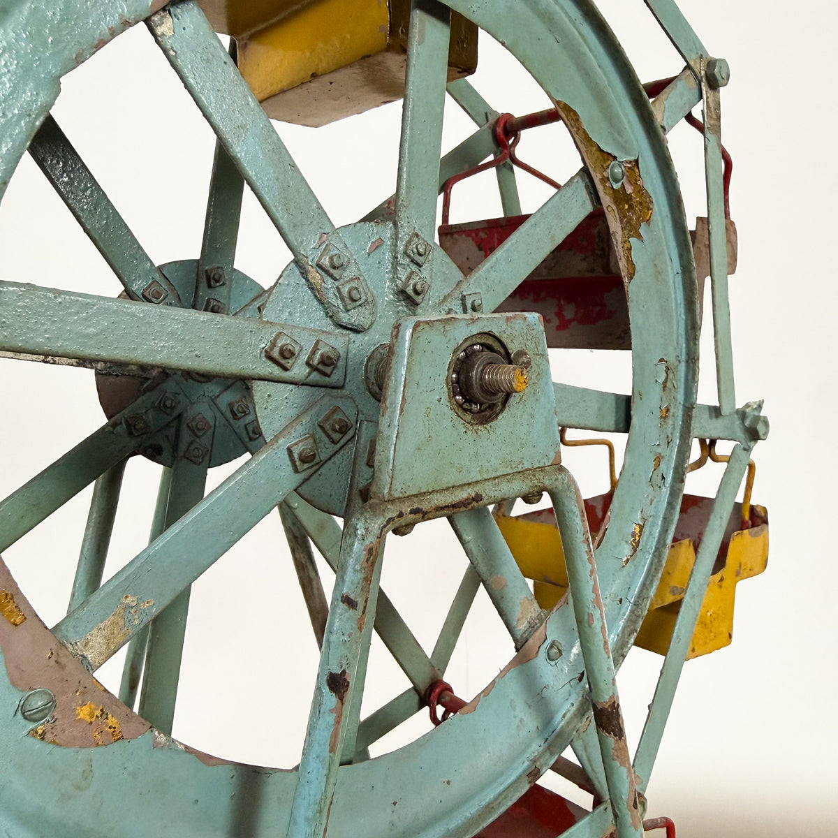 Vintage Metal Ferris Wheel Fairground Model