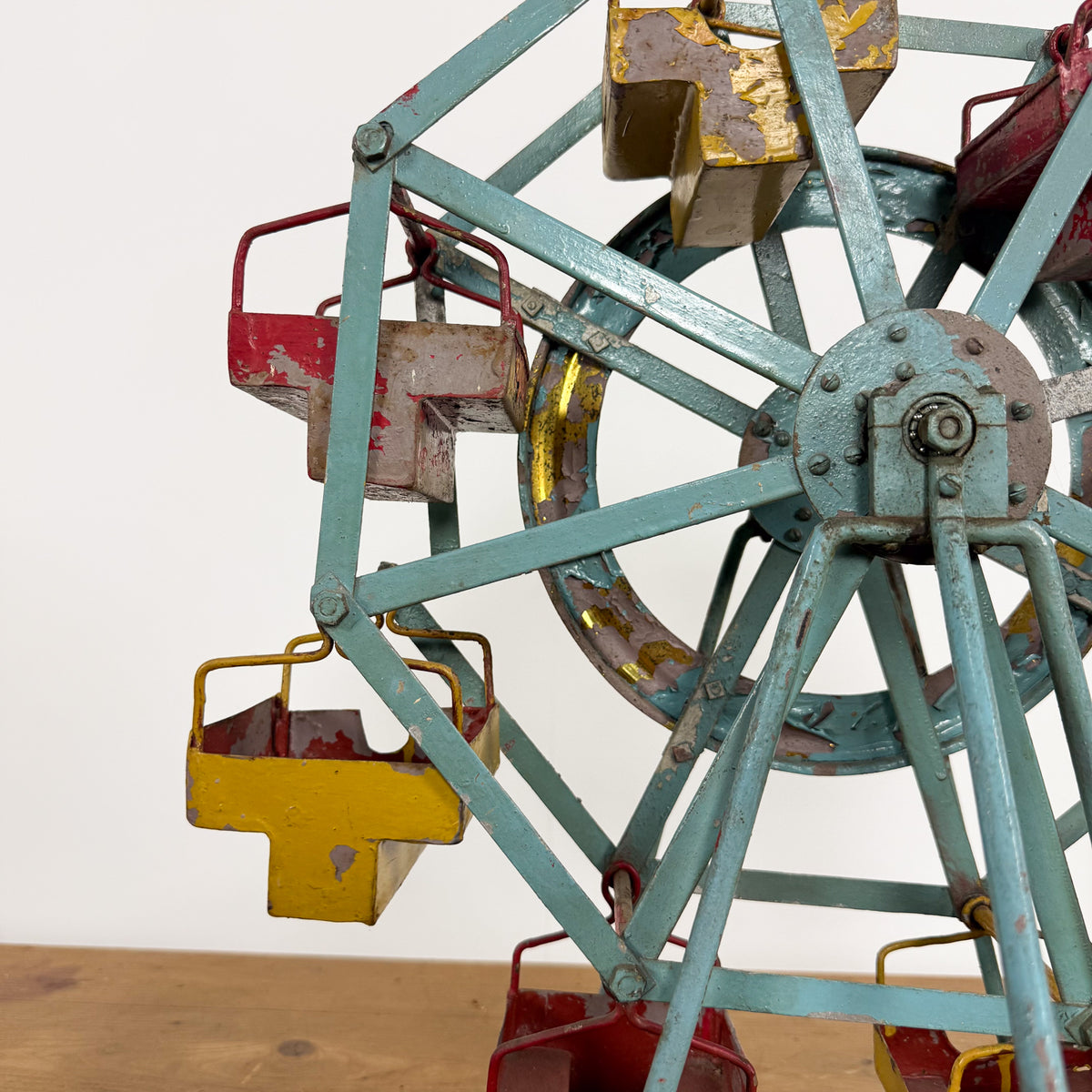 Vintage Metal Ferris Wheel Fairground Model
