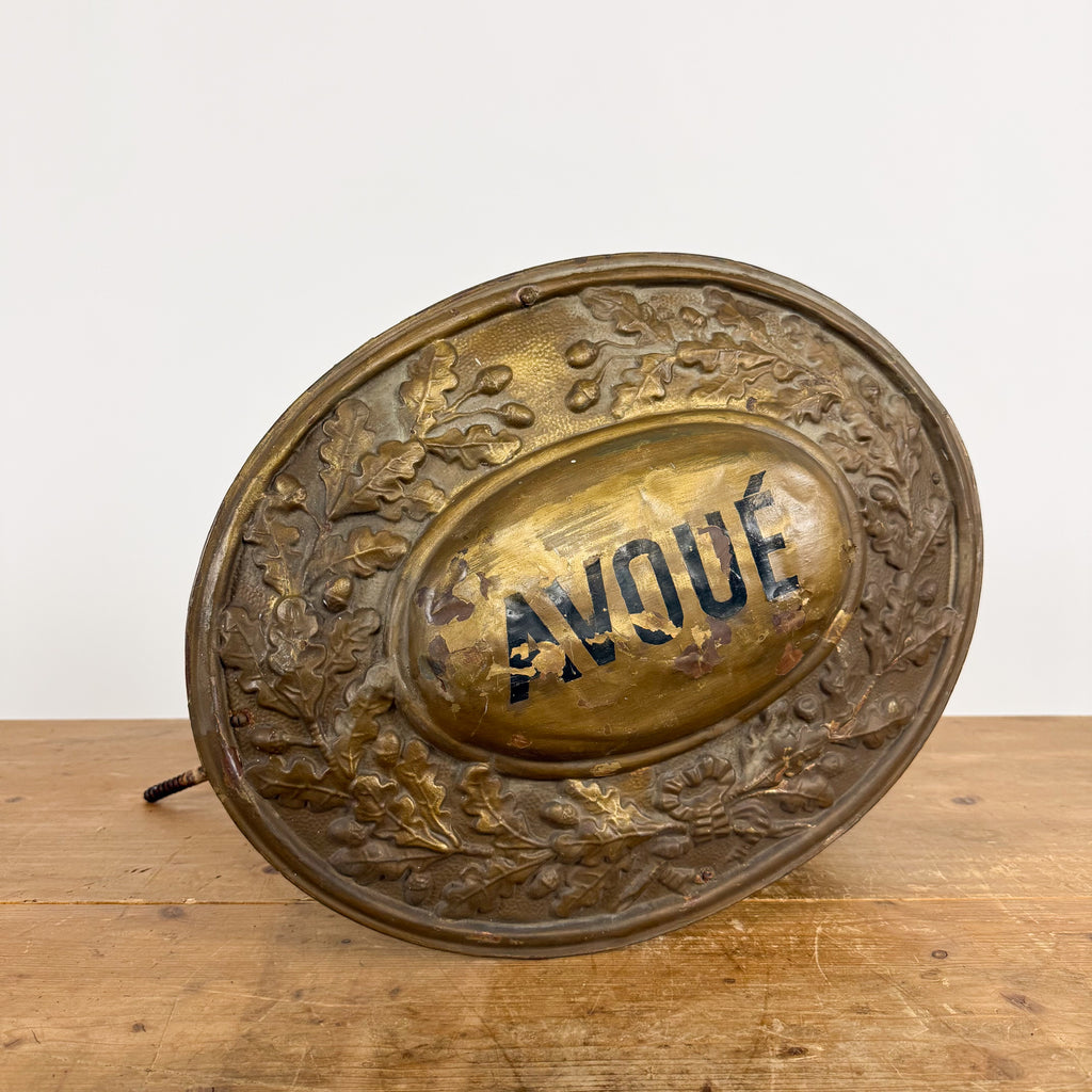 Antique French Double-Sided Brass Notary Shop Sign
