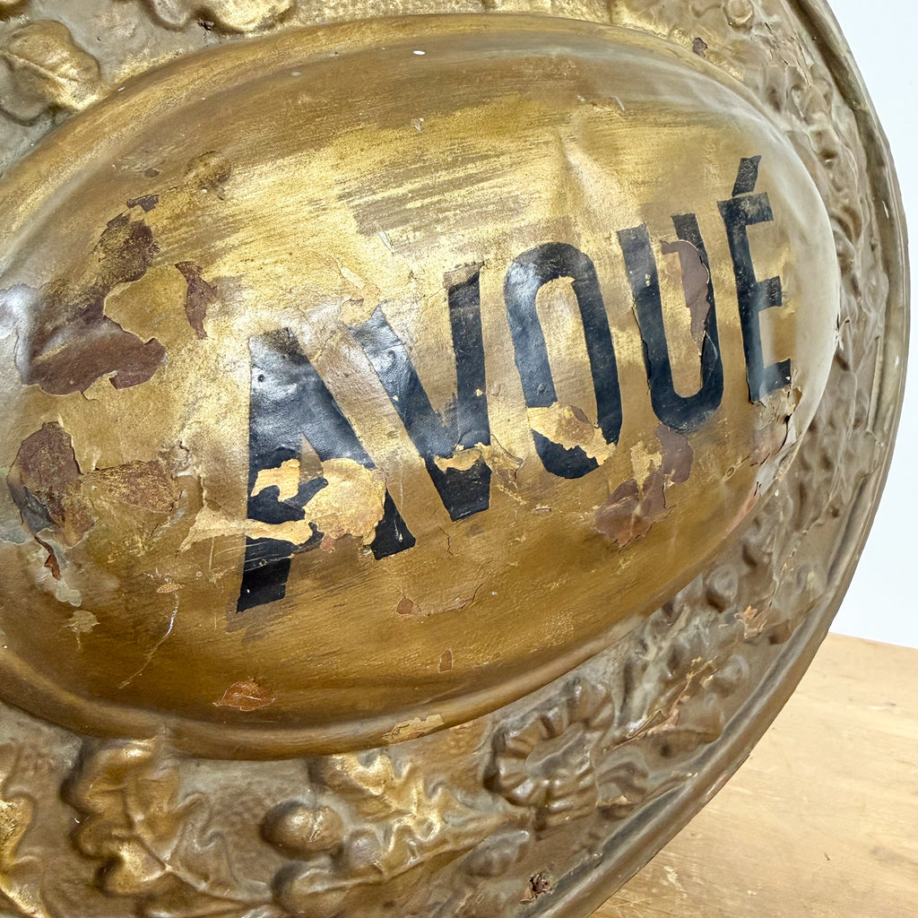 Antique French Double-Sided Brass Notary Shop Sign