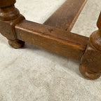 Pair of Antique Oak Benches with Turned Legs