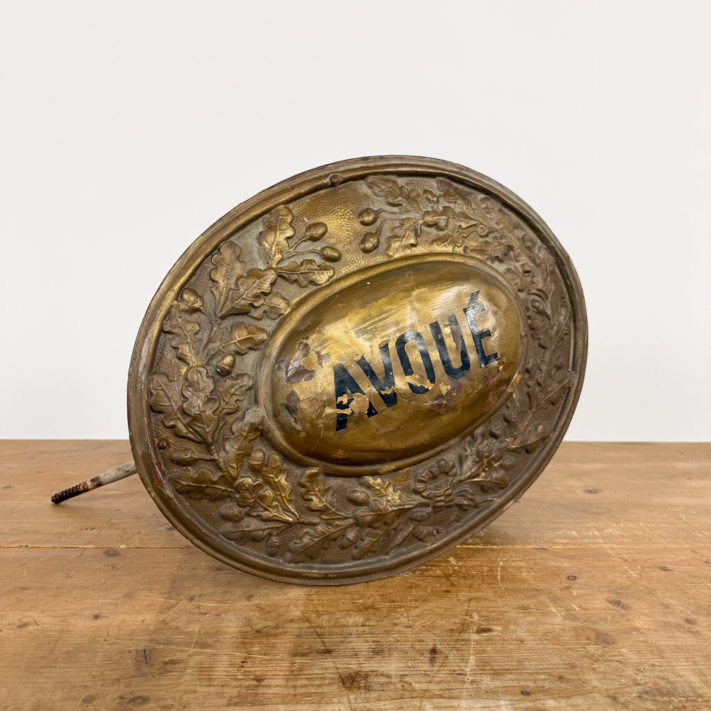 Antique French Double-Sided Brass Notary Shop Sign
