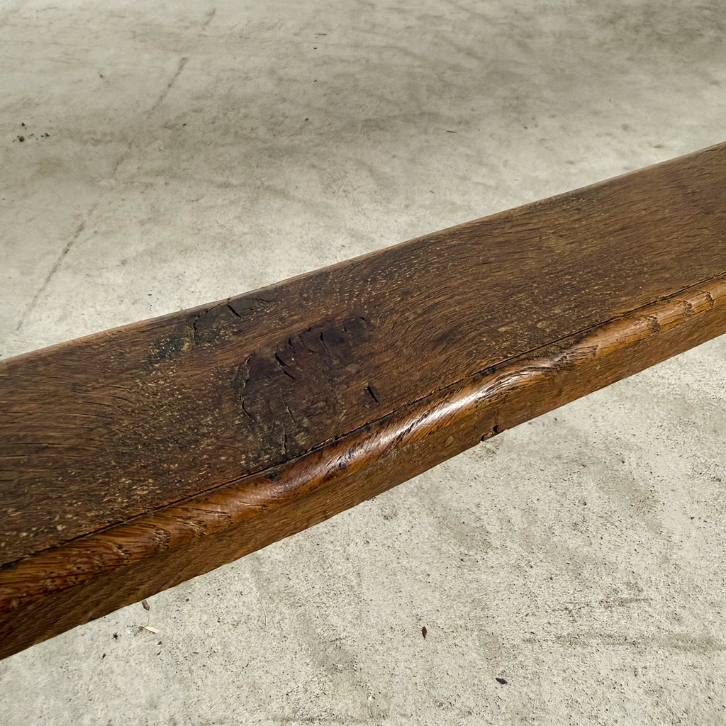 Pair of Antique Oak Benches with Turned Legs