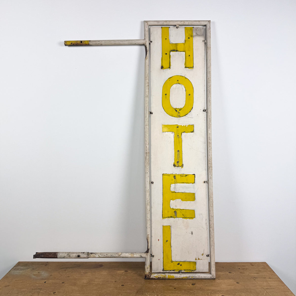 Vintage double sided iron hotel sign