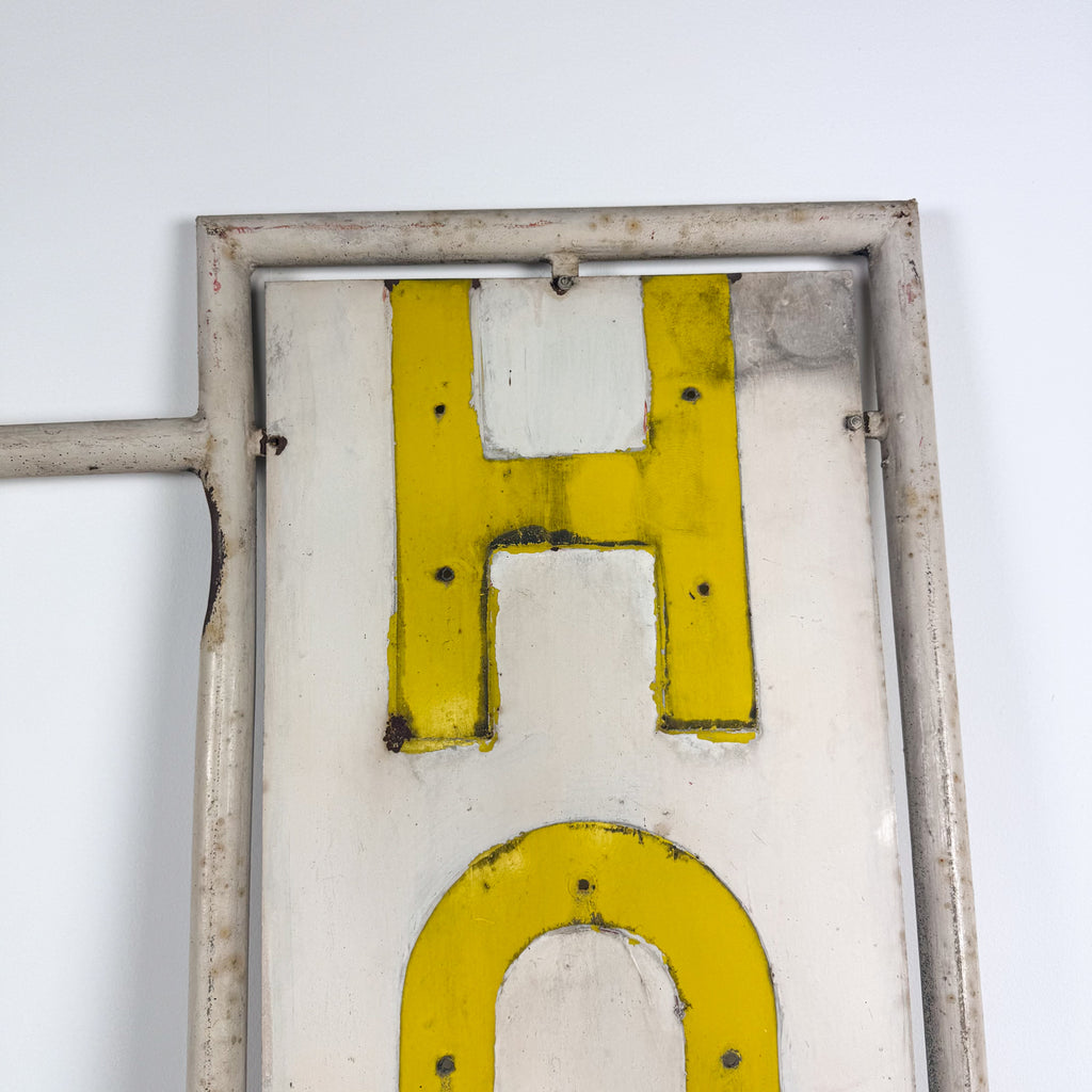 Vintage double sided iron hotel sign