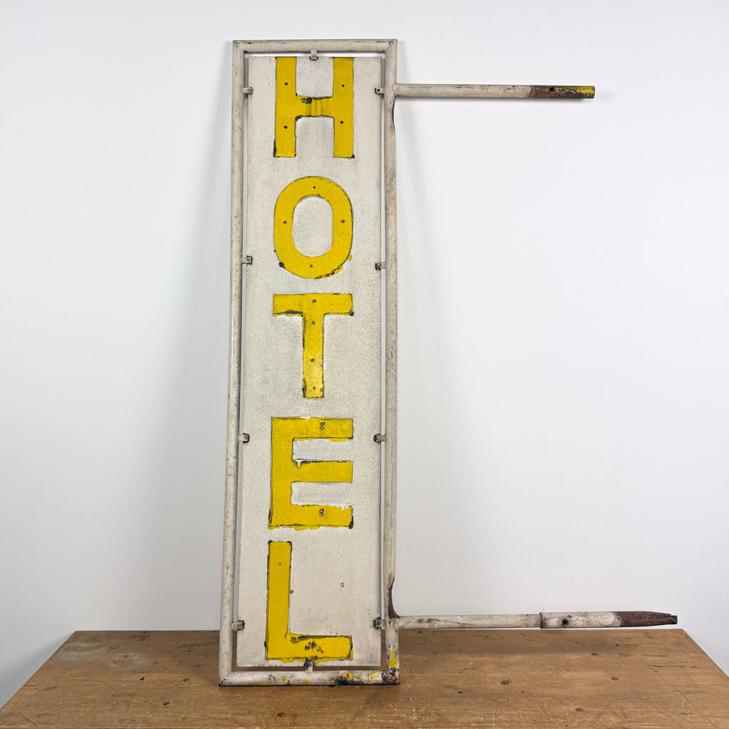 Vintage double sided iron hotel sign