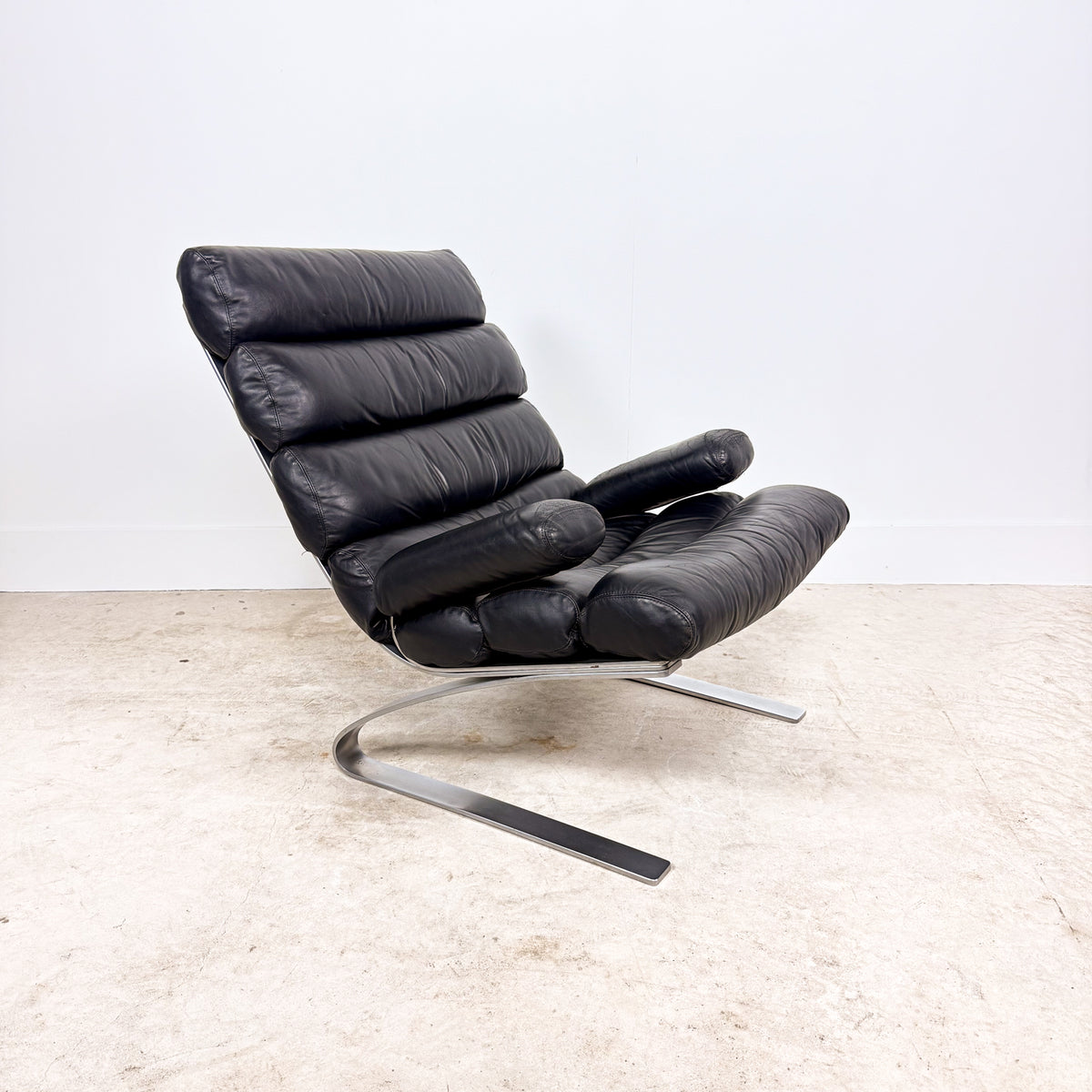 Vintage COR Sinus Lounge Chair – Black Leather, 1970s