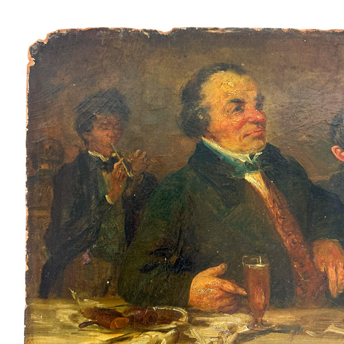 Antique German French Café Painting – Die Rose blüht