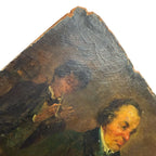 Antique German French Café Painting – Die Rose blüht