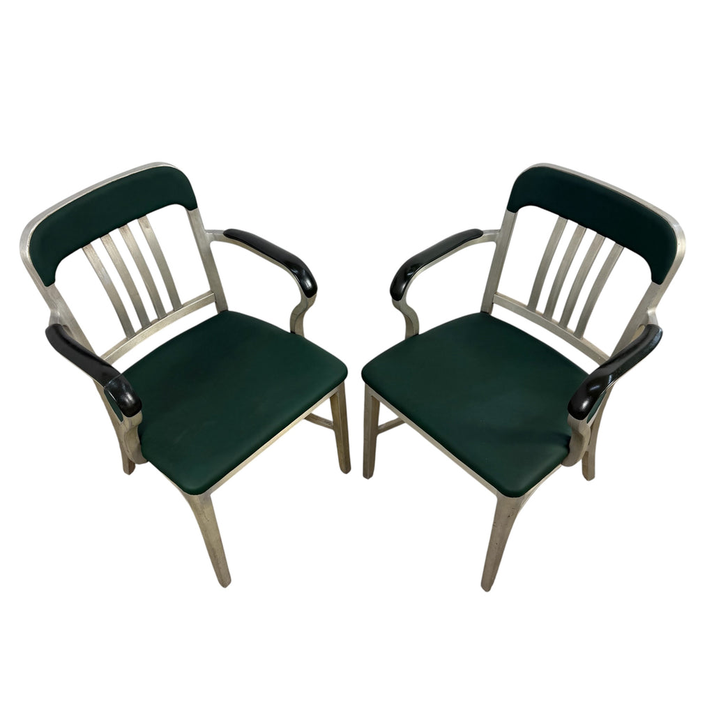 Rare pair of american aluminum Goodform armchairs