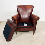 Vintage Cognac Sheep skin Leather Armchair