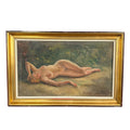 Antique Oil Painting of a Reclining Female Nude