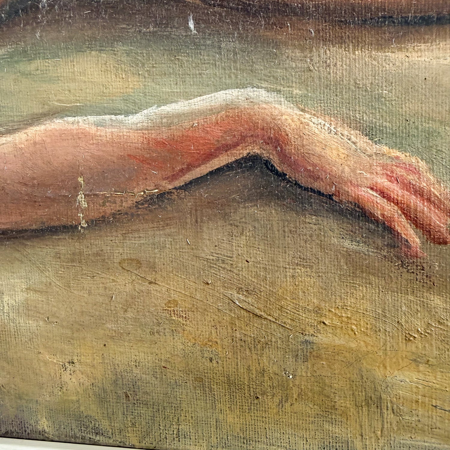 Antique Oil Painting of a Reclining Female Nude