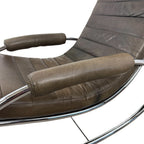Vintage leather and chrome Bauhaus rocking lounge chair