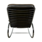 Vintage leather and chrome Bauhaus rocking lounge chair