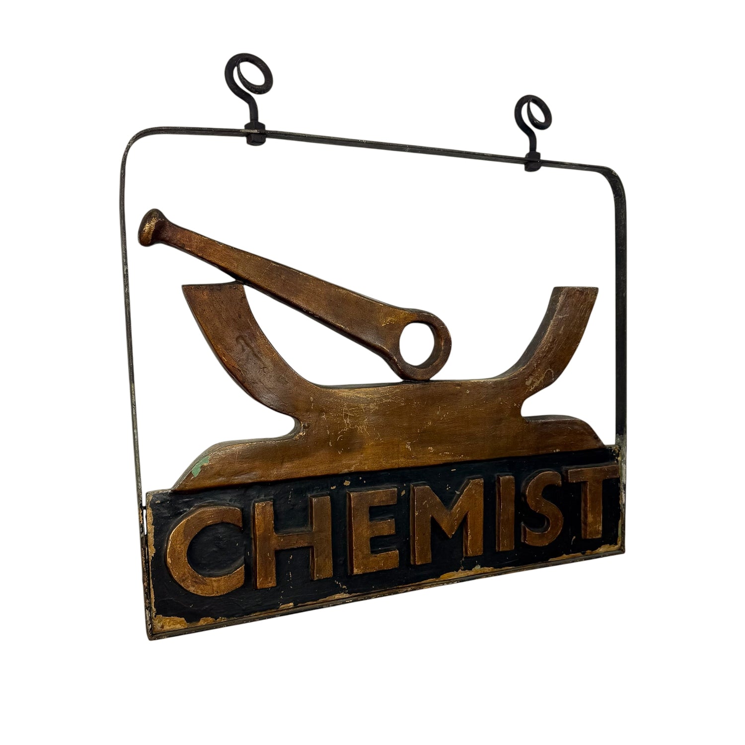 Vintage Chemist Shop Sign with Mortar & Pestle