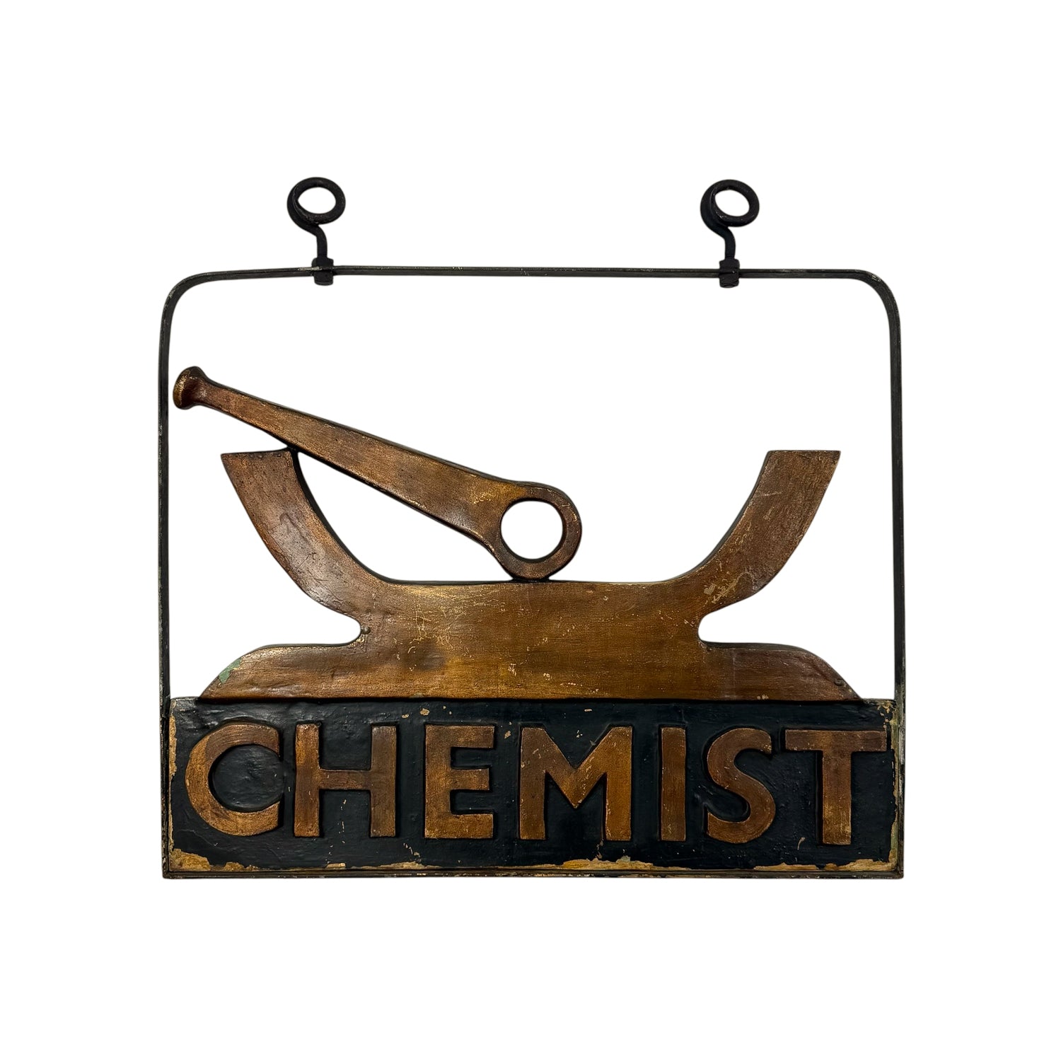 Vintage Chemist Shop Sign with Mortar & Pestle
