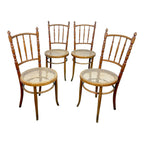 Set of Four Antique Bentwood Café Chairs Thonet