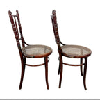 Set of Two Antique Fischel Bentwood Bistro Chairs Thonet