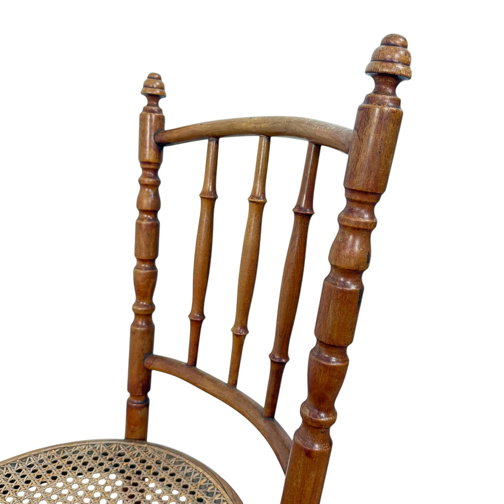 Set van twee antieke Fischel gebogenhouten stoelen – Weense caféstoelen – webbing zittingen